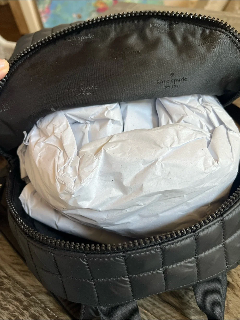 kate spade Black Quilted Camden Backpack